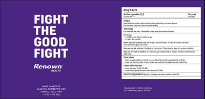 473 mL Label Renown (74682 001 39 (renown))
